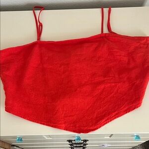 Linen Red Women's Top